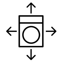 Dryer icon with arrows on all sides
